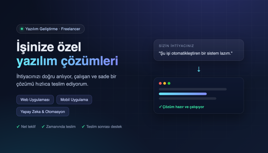 Web, Mobil Uygulama AI Otomasyonları geliştiriyorum